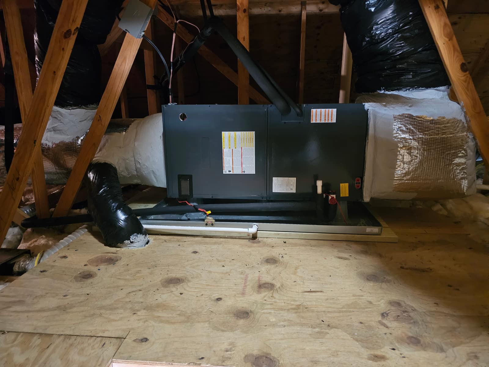 Commercial HVAC air handler installation in progress