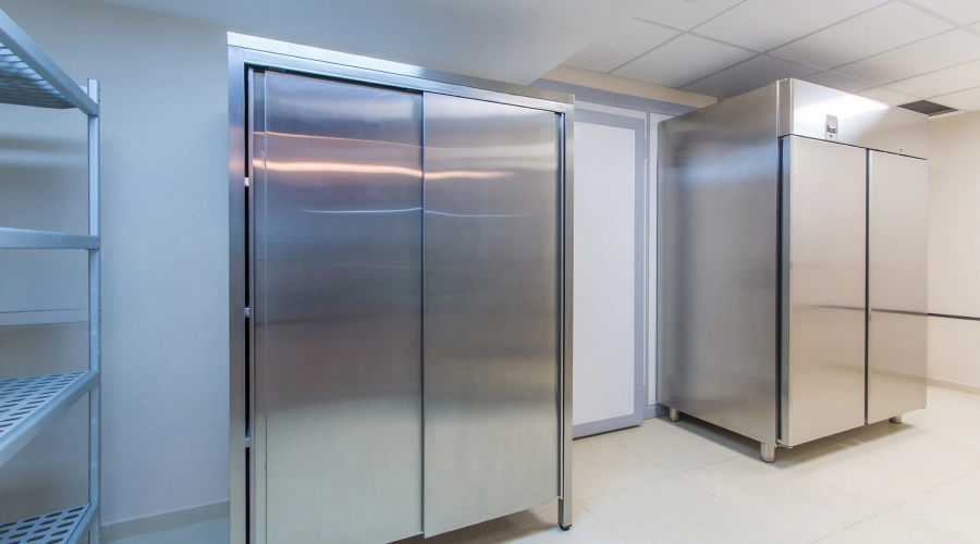 commercial fridge units in a kitchen